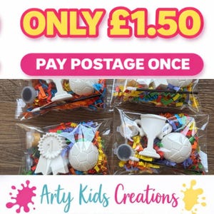Paint Your Own Football Themed Party Favour ~ Party Bag ~ Trophy~ Rosette ~ Hobby ~ Craft Kit~ Rainy Day Activity