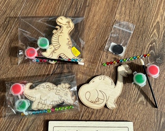 Paint Your Own Wooden Dinosaur Magnet ~ Party Bag~ Party Favour