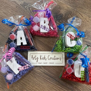 Paint Your Own Initial/Letter Birthday Party Favours For Kids ~ kids Birthday~ Party Bags~ Party Bag Fillers~ Paint set~ Kids Crafts