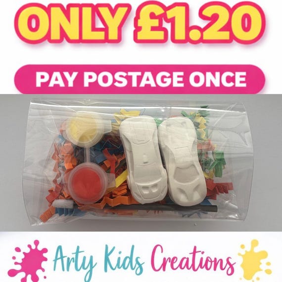 Paint Your Own Cars  Party Favour~ Rainy Day Activity ~ Hobby ~ Party Bag~ Race car