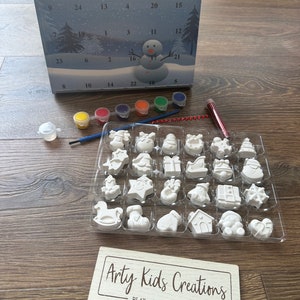 Paint Your Own Christmas   Advent Calendar ~ Mini Shapes ~ 24 Figures ~ Christmas Countdown~ Xmas