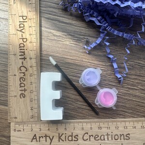 Paint Your Own Initial/ letter Birthday Party Favours For Kids ~ kids Birthday~ Party Bags~ Party Bag Fillers~ Paint set~ Kids Crafts image 3