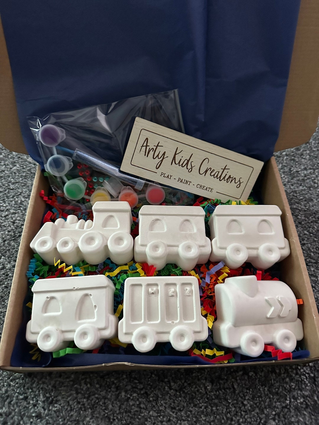 Paint Your Own Train Set Craft Set Gift Party Favour rainy Day Activity
