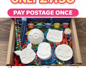 Paint Your Pikemon Own Kit for Kids – 5 Figure Craft Activity Set