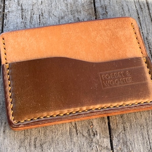 2nd/Sample Sale - Horween No. 4 Shell Cordovan and Pueblo Vegetable Tanned Leather 3-pocket Minimalist Credit Card Case Wallet Holder (A166)