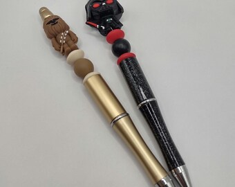 Chewbacca Star Wars Inspired Handmade Beaded Ballpoint Pen: Ideal Gift