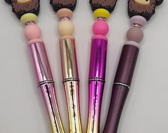 Highland Cow Beaded Pen, Handmade Silicone Bead Pen