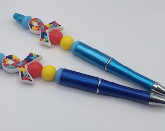 Autism Awareness Pen Silicone Beaded