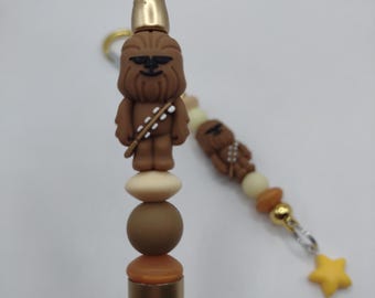 Chewbacca Star Wars Inspired Handmade Beaded Ballpoint Pen: Ideal Gift
