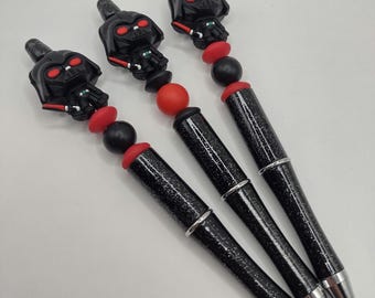 Darth Vader Star Wars Inspired Handmade Beaded Ballpoint Pen: Ideal Gift
