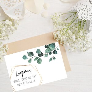 Bridesmaid Proposal Card, Personalized Bridesmaid and Maid of Honor Proposal Card