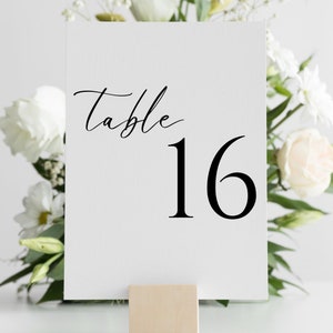 Números de mesa de boda modernos / Números de mesa de boda imprimibles / Plantilla de boda minimalista / Plantilla de número de pieza central