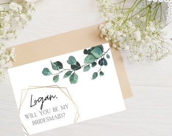 Bridesmaid Proposal Card, Personalized Bridesmaid and Maid of Honor Proposal Card
