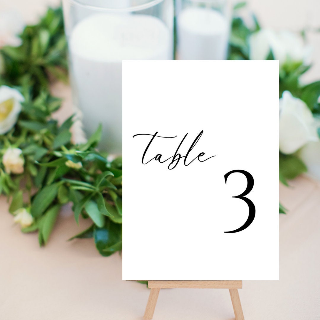 Modern Wedding Table Numbers | Printable Wedding Table Numbers ...