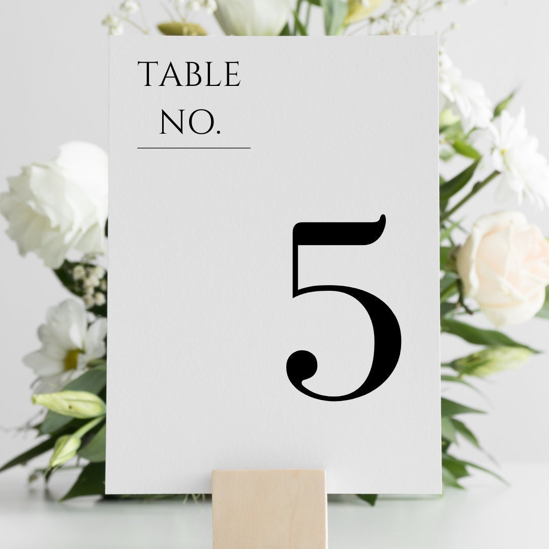 Modern Wedding Table Numbers | Printable Wedding Table Numbers ...