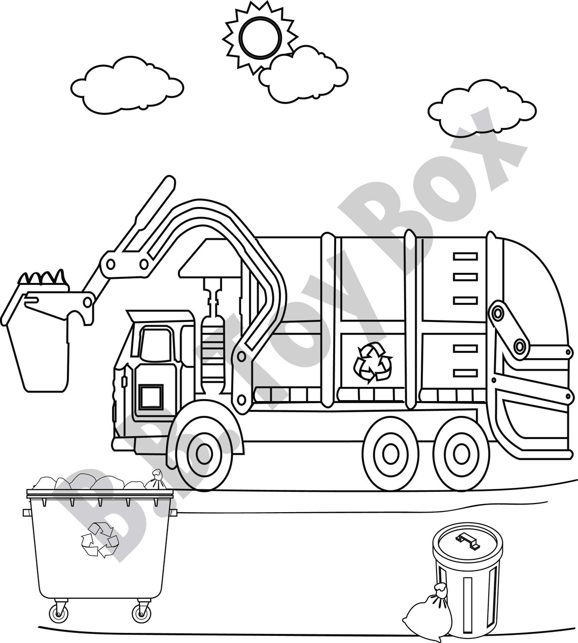 Garbage Truck Coloring book for kids Over 40 pages of cool | Etsy