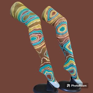SENSETH 1 Set Rainbow Thigh High Socks Decorative Arm Warmers Women Over Knee Socks For Cosplay