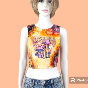 タイダイタンクトップレディースハンドメイドトップスとTシャツ。手染めMサイズ。ジオードスタイルのユニークなパーソナライズファッションギフト彼女ガールフレンド