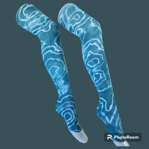 Women&#39;s Stockings Thigh High Socks Tie dye Geode Style Knee High Leg Warmer. Personalized Unique Fashion Gift Idea For Her Girlfriend.