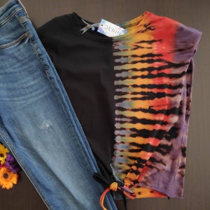 Tie Dye T-Shirt Women&#39;s Reverse Bleached Hand Dyed Clothing Tops and Tees. Personalized Unigue Fashion Gift For Her