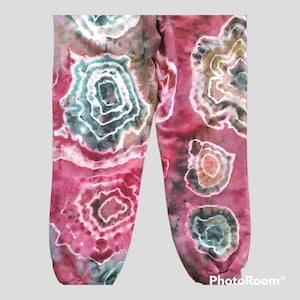 Tie Dye Sweatpants Ice Dyed Geode Style Womens Unique Hand Dyed Clothing X L Plus Size. Personalized Gift For Her