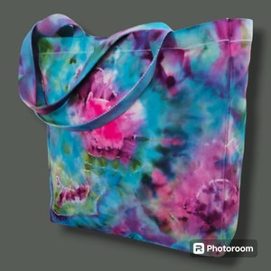 Tote Bags Canvas  Tie Dye Ice Dyed  Scrunch Style  Individually Handmade Gift For Her Girlfriend Mother