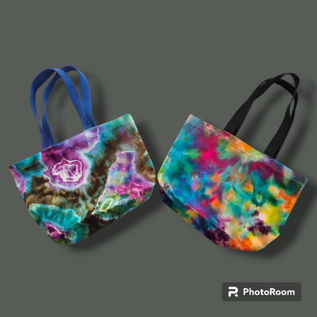 Tote Bags Womens Tie Dye With Gabardine Fabric Ice Dyed Geode and ...