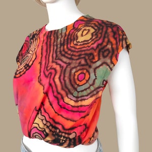 Festival Outfits.Tie Dye Shirt Women&#39;s Reverse Geode Style Cotton Handmade Clothing M Size. Personalized Unique Gift For Her Girlfriend