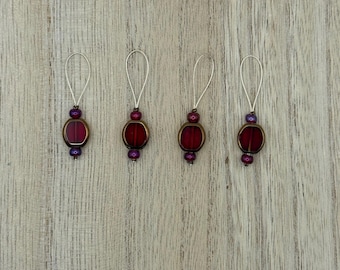 You Choose - Red Gold stitch markers