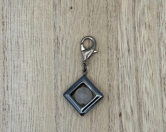 Hematite and Rose Quartz Progress Keeper / Zipper Pull