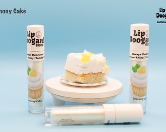 Lip Doogan! BIGGZ Lemony Cake Lip Gloss Unique Delicious Fun Shiny Shimmery Glittery Long-Lasting Moisturizing Healing Handmade Small Biz