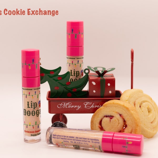 Lip Doogan! BIGGZ Christmas Lip Gloss Vanilla Cookie Frosting Light Pink Moisturizing Healing Long Lasting Delicious Fun Shiny Shimmery Love