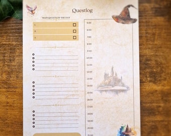 Harry Potter Fan Art-Inspired Quests in Everyday Life: Neurodivergent ADHD Daily Planner Notepad