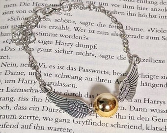 Harry Potter Bracelet or Anklet Snitch Quidditch Book Lover Jeweler Snitch BFF Friendship Bracelet Angel Wings Gryffindor