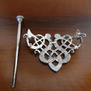 Keltischer Knoten / Wikinger Haarbrosche / Nordische Frisur / Metall / Haarschmuck / verspieltes Muster / zdjęcie 3