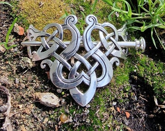 Keltischer Knoten / Wikinger Haarbrosche / Nordische Frisur / Metall / Haarschmuck / verspieltes Muster /