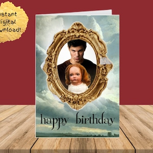 Lustige Twilight Grußkarte | Geburtstagskarte für Freund Ihn | Jacob und Renesmee Digital Download