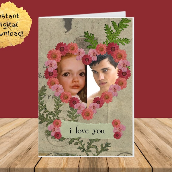 Printable Jacob and Renesmee Twilight Greeting Card | Digital Card for Him Her Friend
