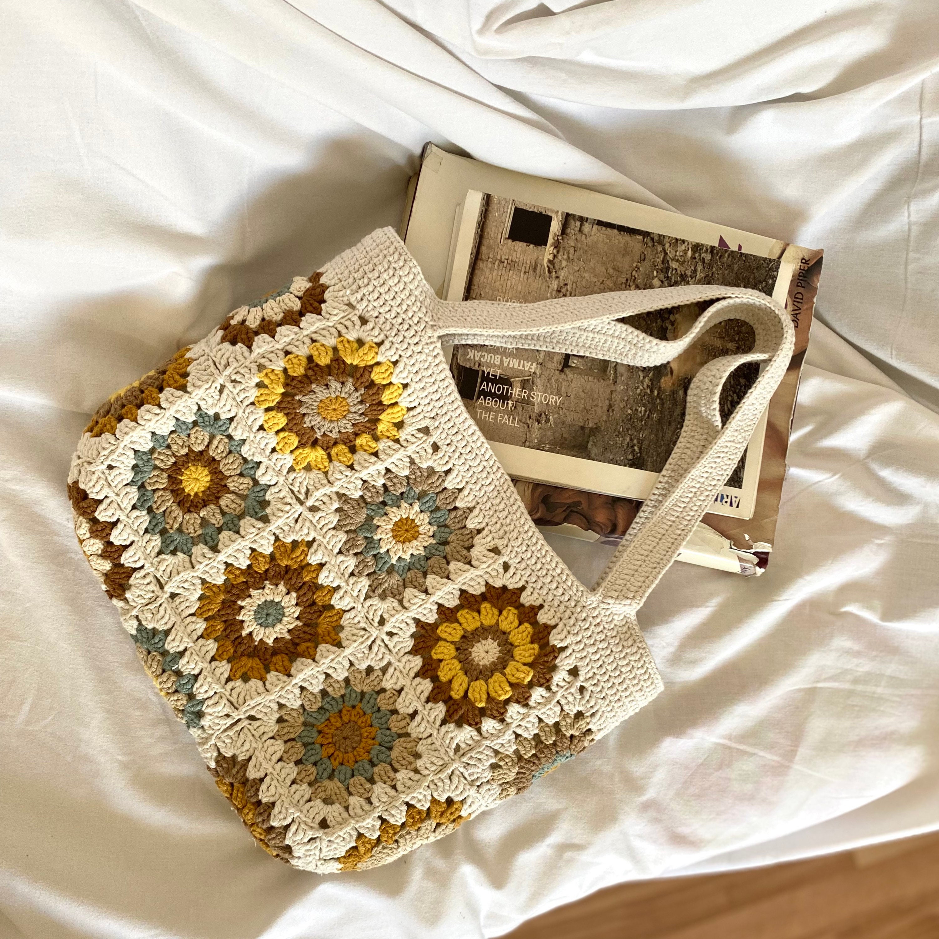 Handmade Crochet Granny Square Tote Bag 100 Cotton & Vegan Etsy