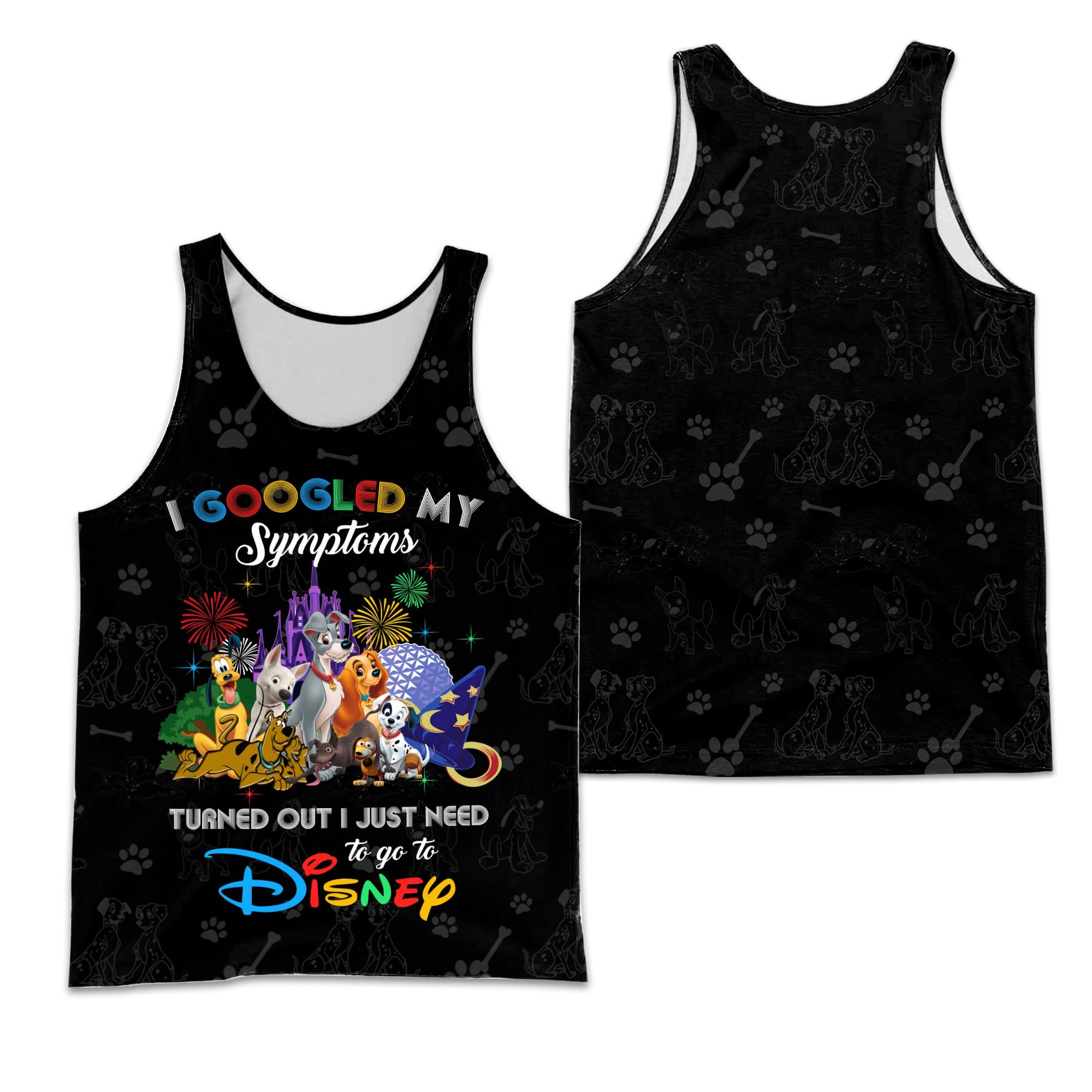 Discover Disney Dogs Google Funny Quote Black Disney 3D Tank Top