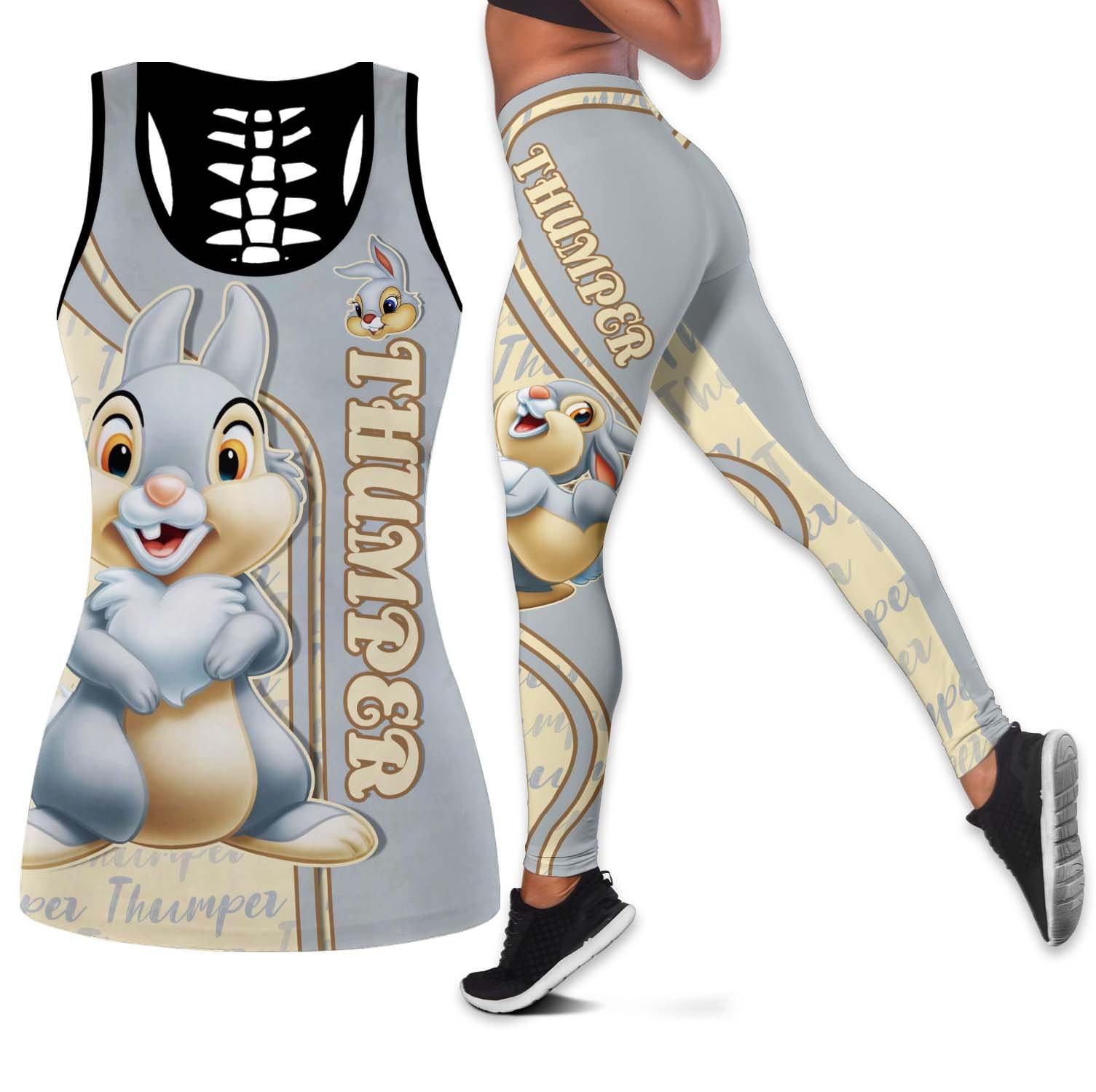 Thumper Rabbit Bambi Disney Hollow Tanktop Legging Outfit Set