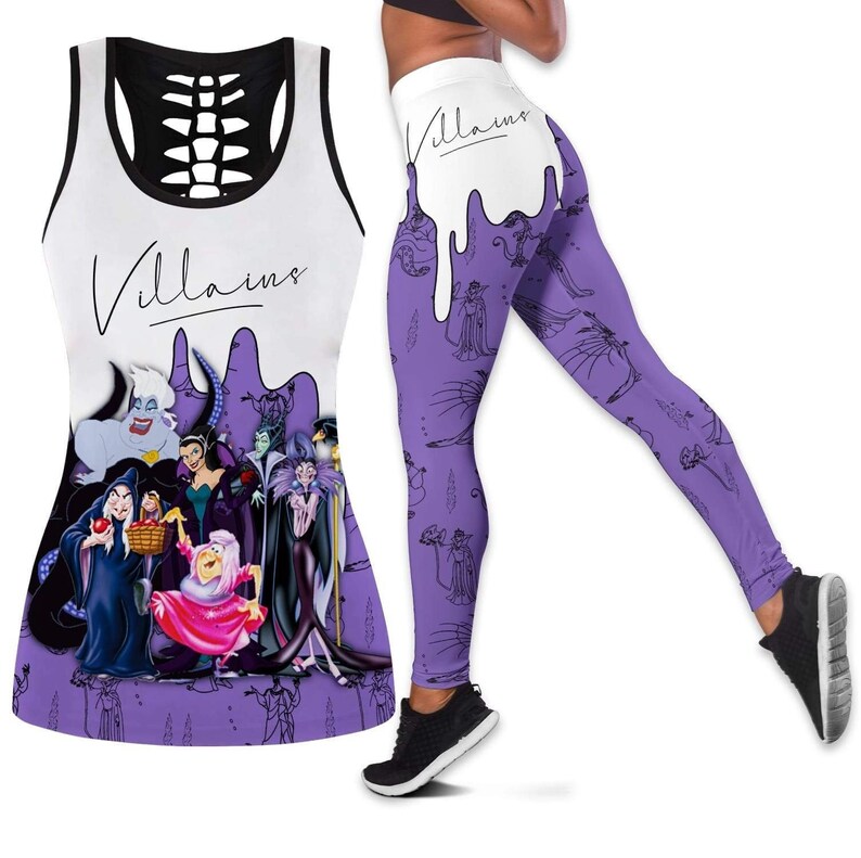 Evil Villains Disney Hollow Tanktop Legging Outfit Set Cute image 1