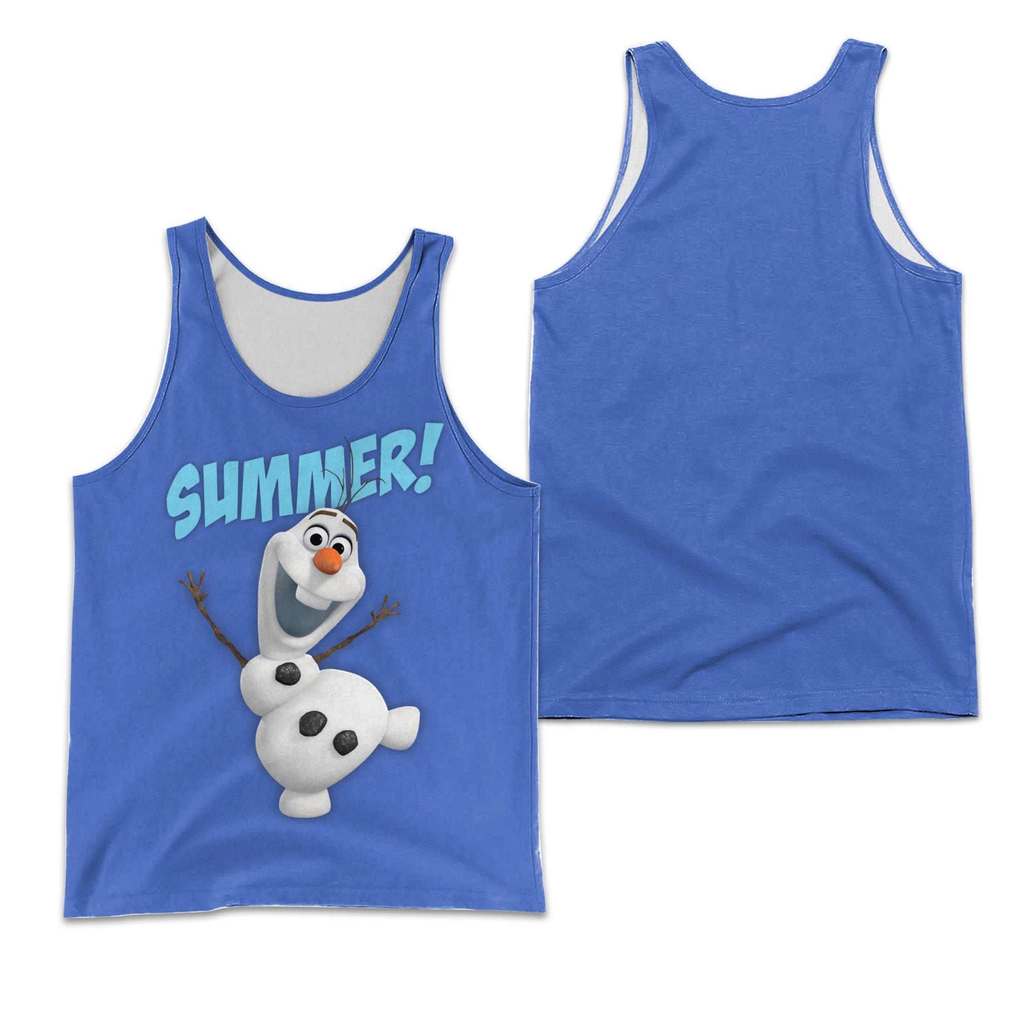 Summer Blue Olaf Frozen Full Print Disney Cartoon 3D Tank Top
