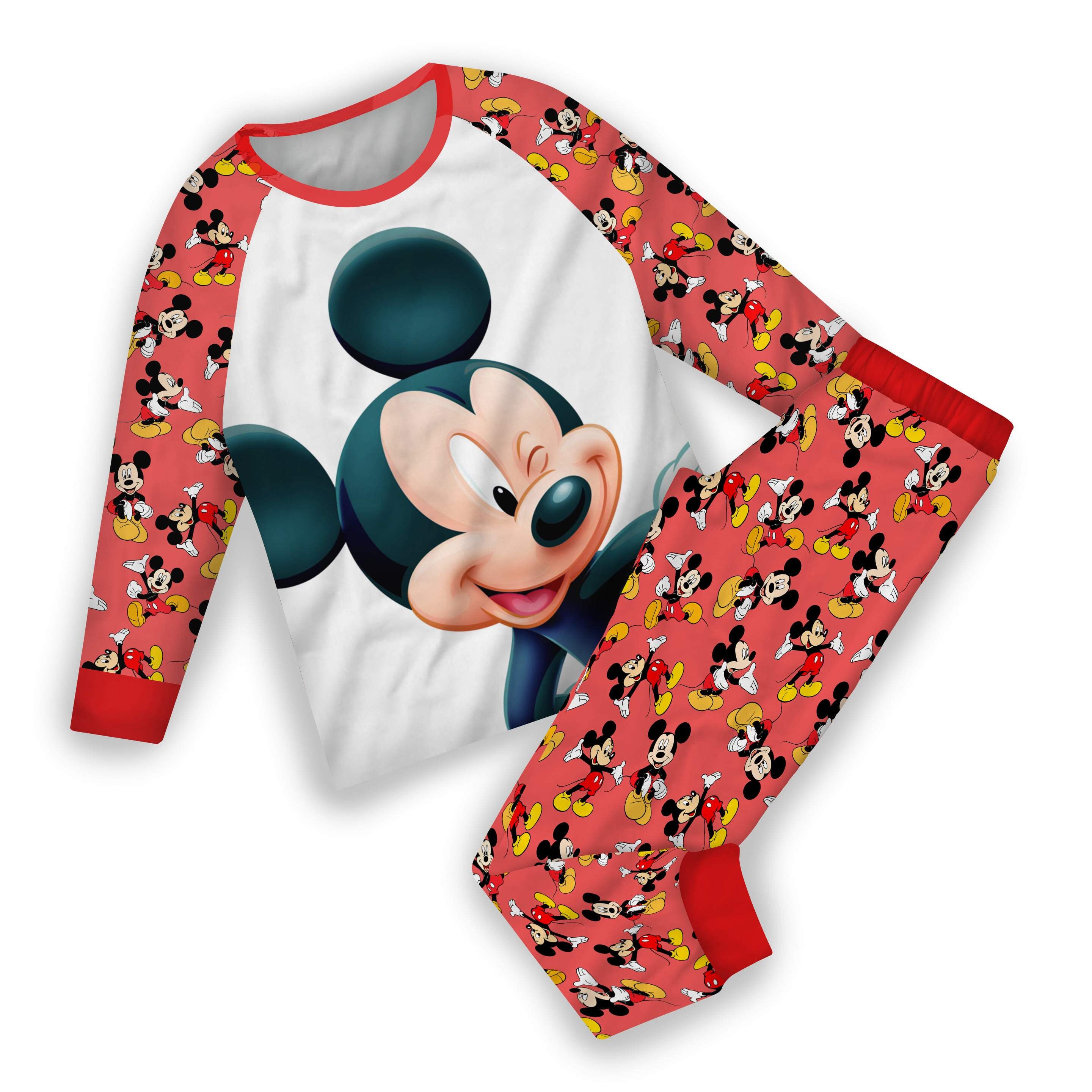 vintage jaren 1990 MICKEY &CO heren zijde Mickey Mouse pyjama top broek XL Kleding Herenkleding Pyjamas & Badjassen Sets 