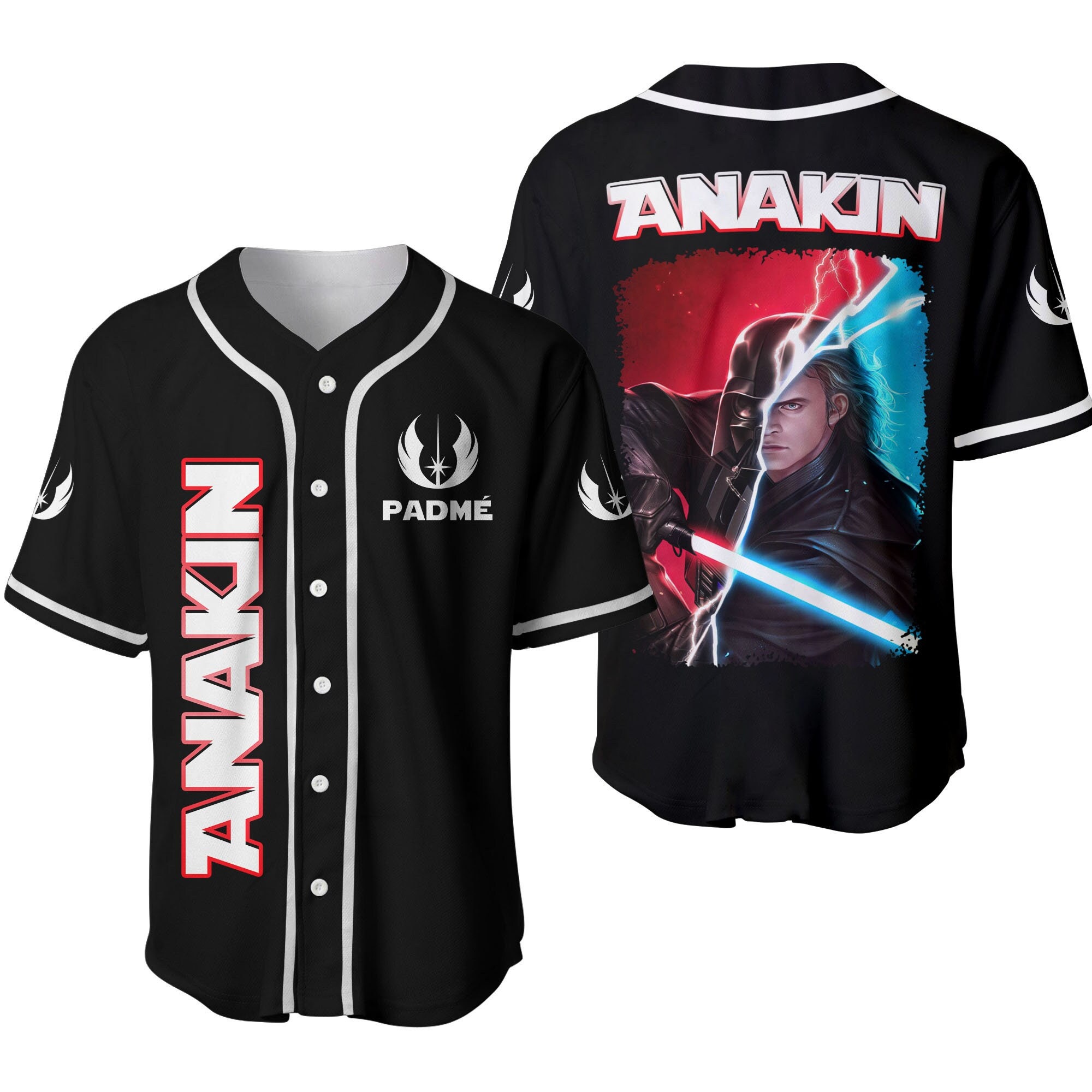 Star Wars Anakin Skywalker Darth Vader Black Disney Custom Baseball Jersey