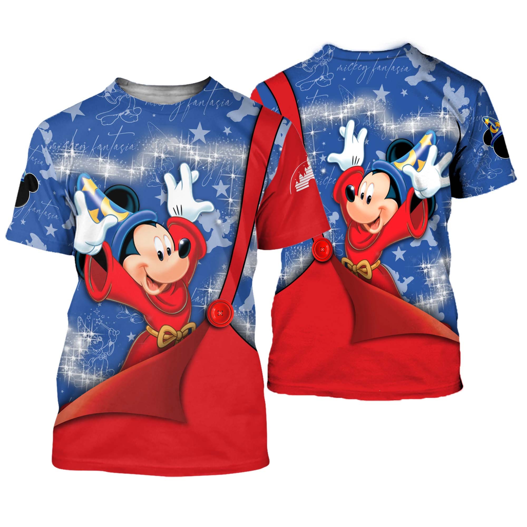 Discover Mickey Mouse Fantasia Blue 3D T-Shirt