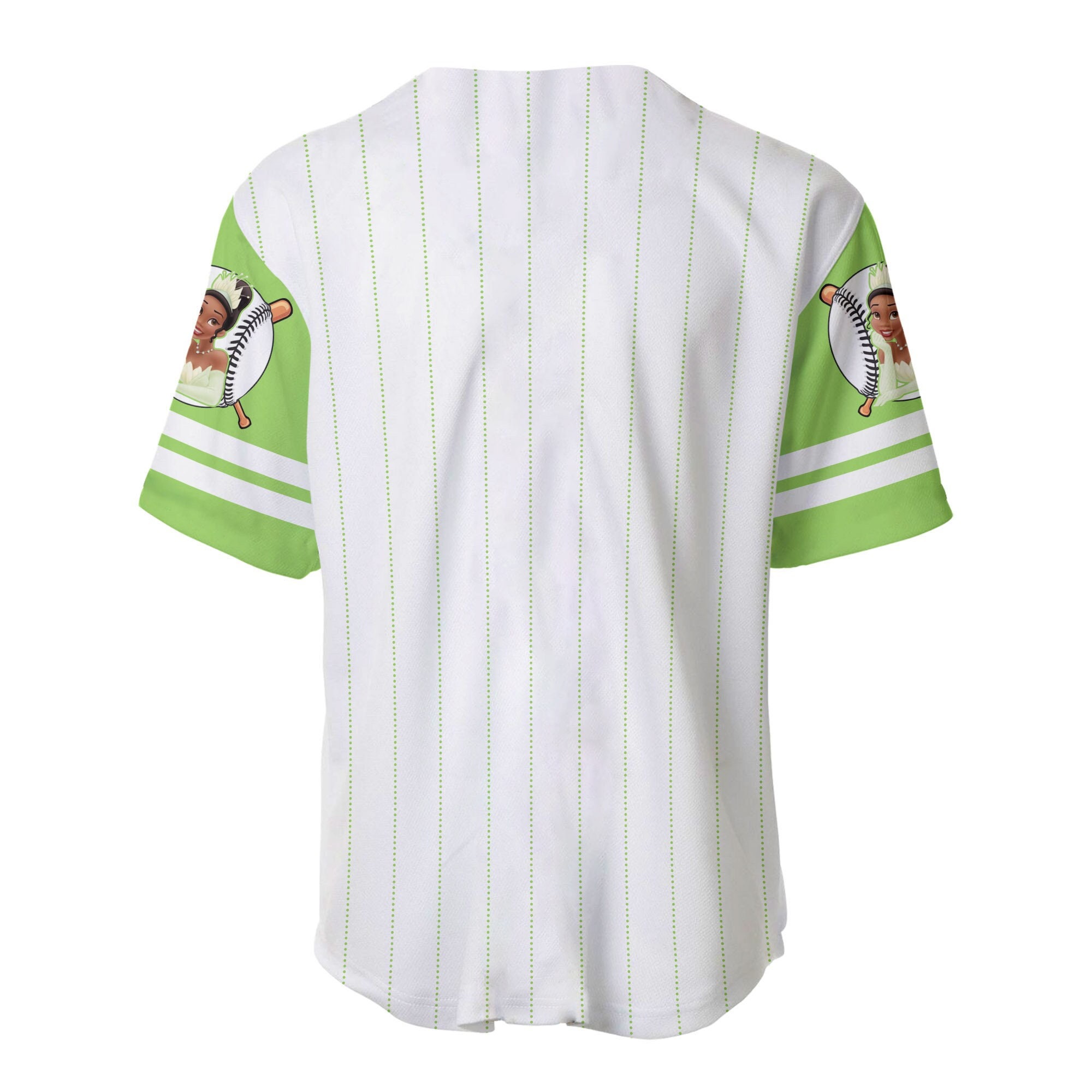 Tiana Princess White Lime Green | Disney Custom Baseball Jersey