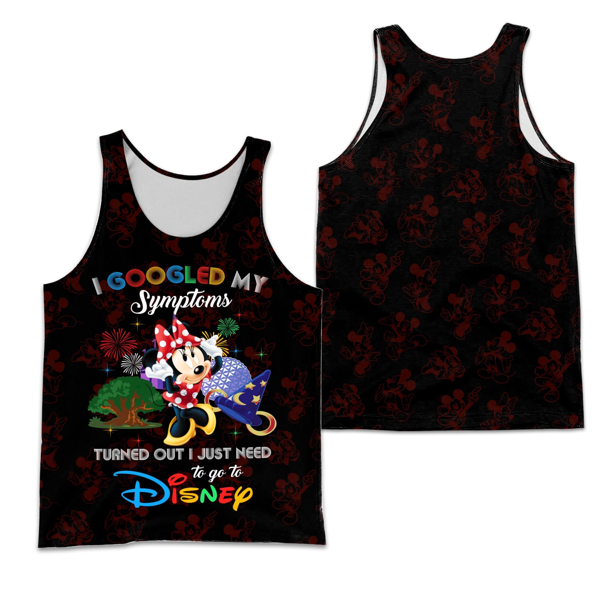 Discover Minnie Mouse Google Funny Quote Black Disney Cartoon Graphic Summer Vacation Tanktop