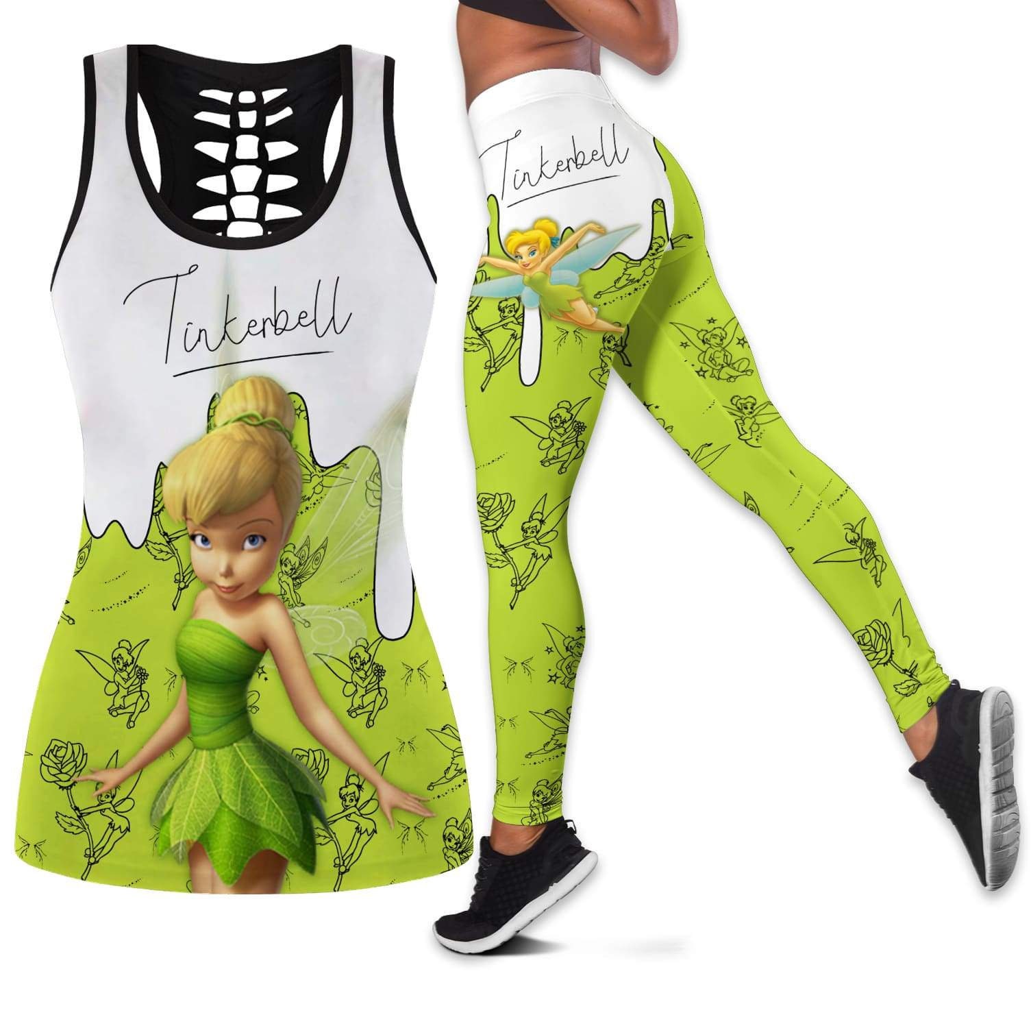 Tinker Bell Disney Hollow Tanktop Legging Outfit Set