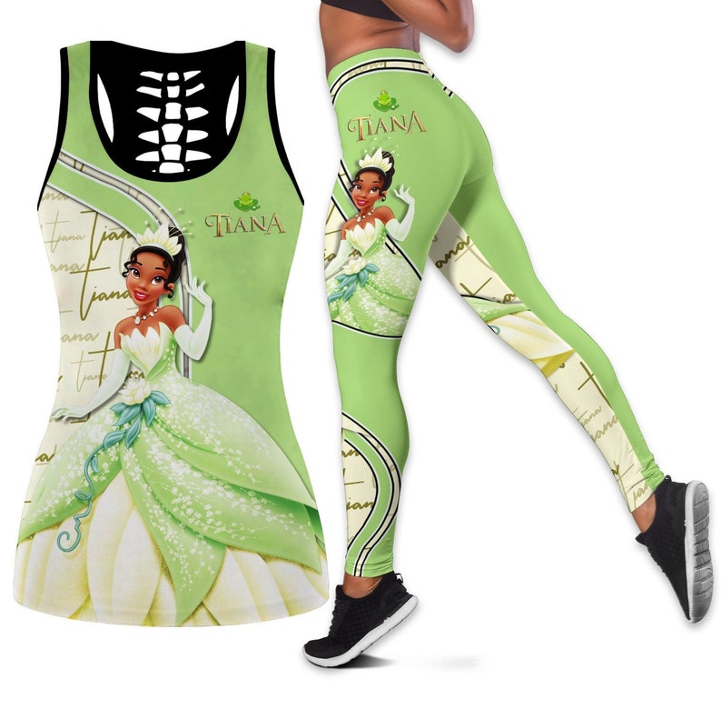 Tiana Princess & Frog Disney Hollow Tanktop Legging Outfit Set image 1